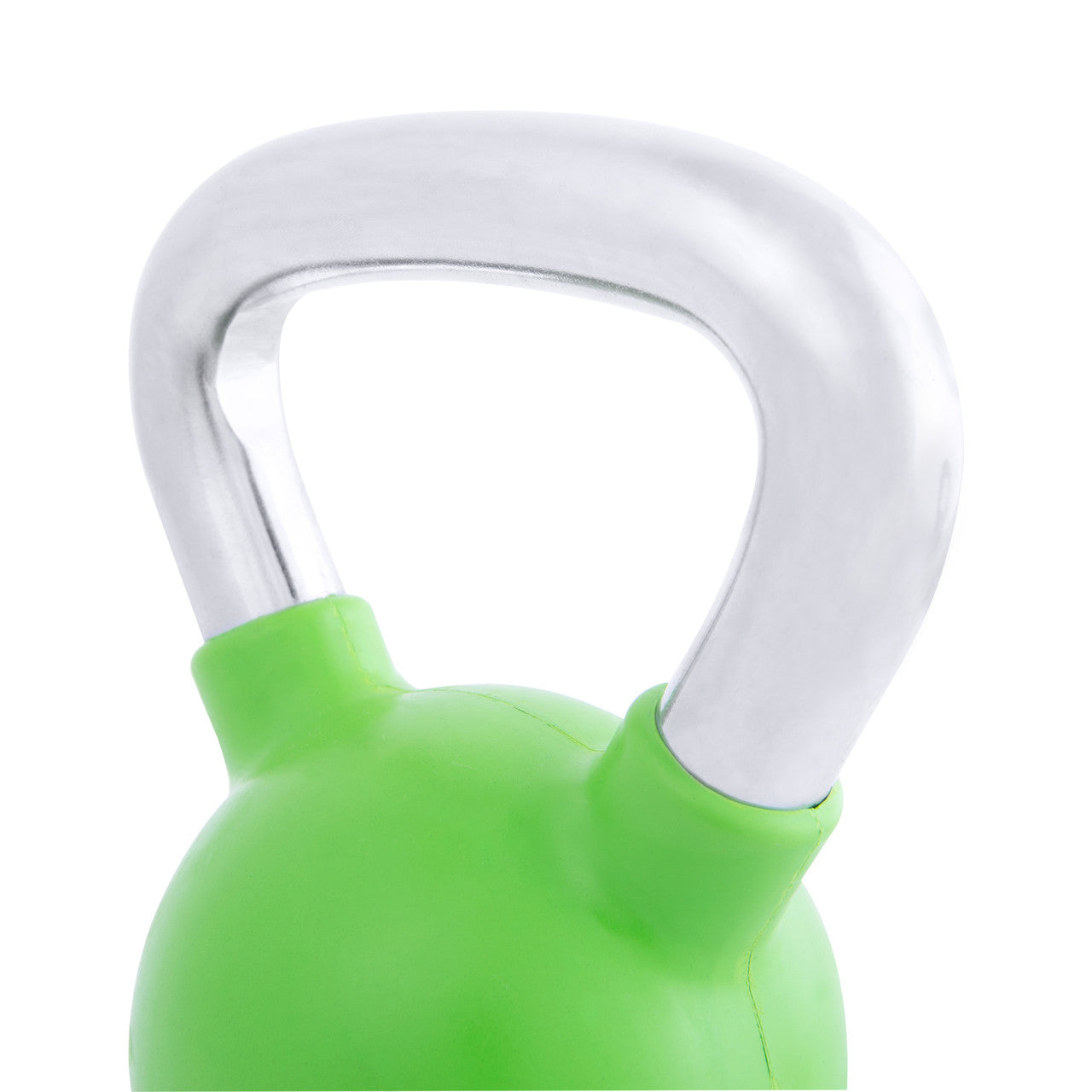 CAP 15 lb Rubber Coated Kettlebell with Chrome Handle, Colored, Green
