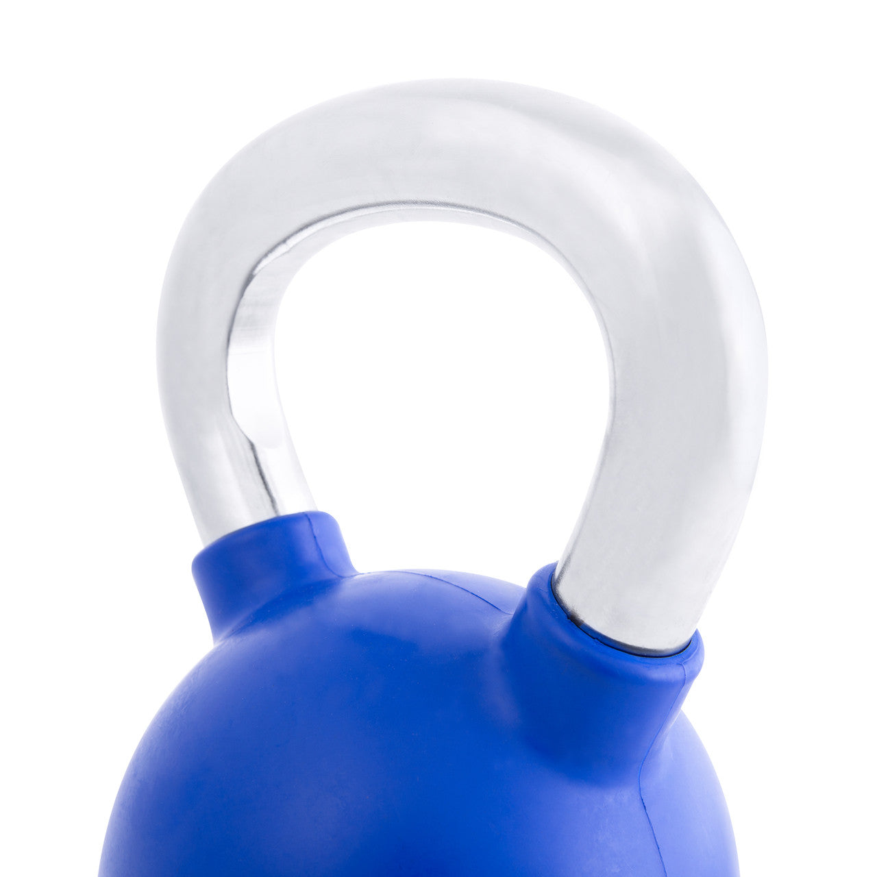 CAP 30 lb Rubber Coated Kettlebell with Chrome Handle, Colored, Blue