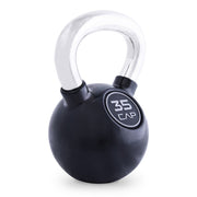 CAP 35 lb Rubber Coated Kettlebell with Chrome Handle, Colored, Black