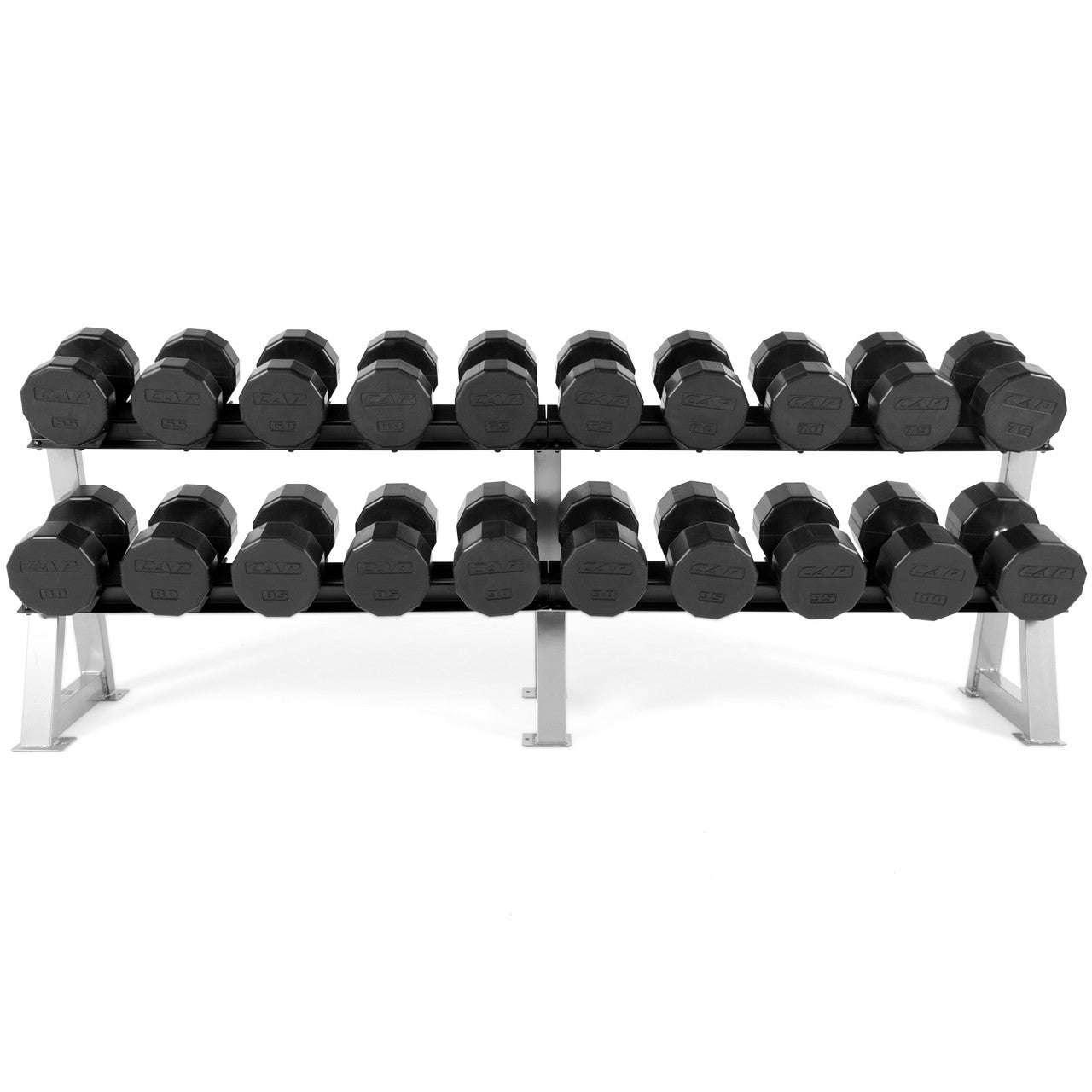 CAP 2100 lbs. 12-sided coated dumbbells Set (BOM)