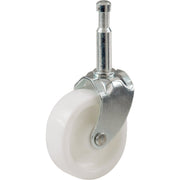 2 In. Light-Duty Plastic Swivel Stem White Caster (2-Pack)