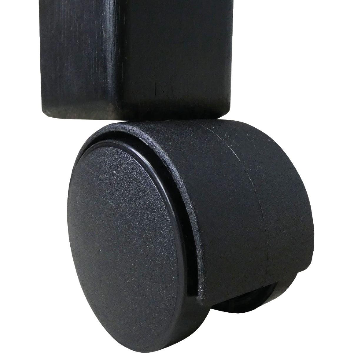 1-5/8 In. Dia. Black Twin Wheel Caster with 1-1/2 In. Stem (2-Pack)