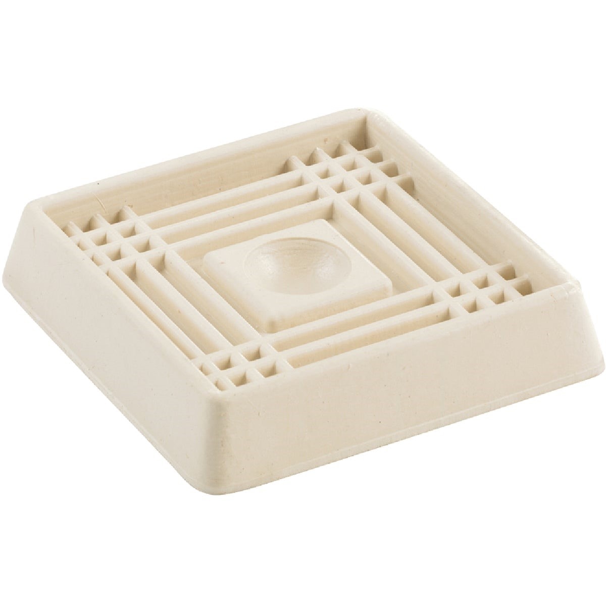 2 In. Inner Dimension Square Almond Furniture Leg Cup,(4-Pack)