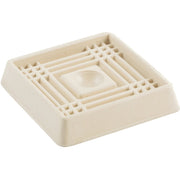 2 In. Inner Dimension Square Almond Furniture Leg Cup,(4-Pack)