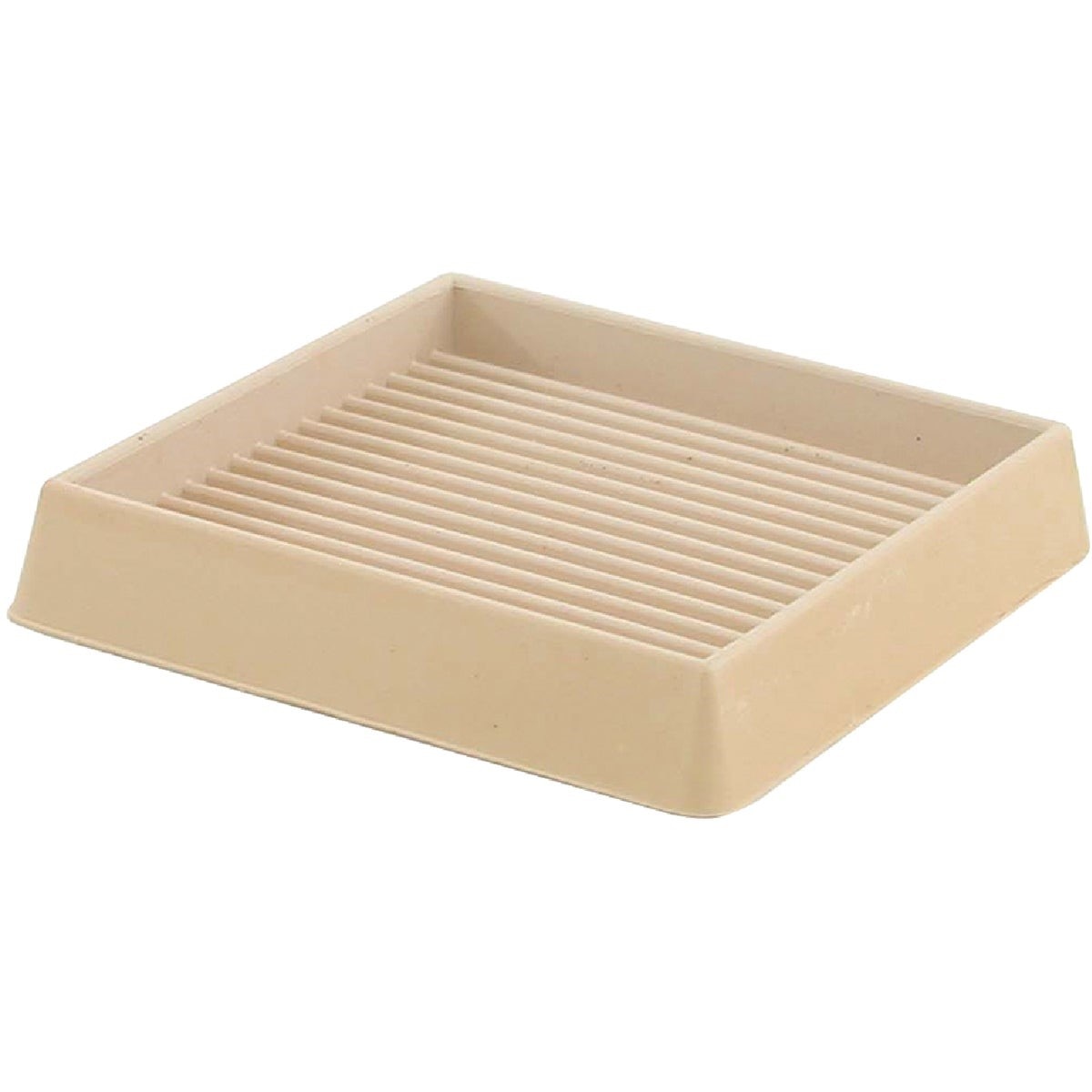3 In. Inner Dimension Square Almond Furniture Leg Cup,(2-Pack)