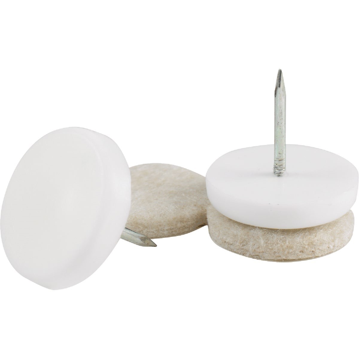 1-1/8 In. Round Nail on Furniture Glide,(8-Pack)