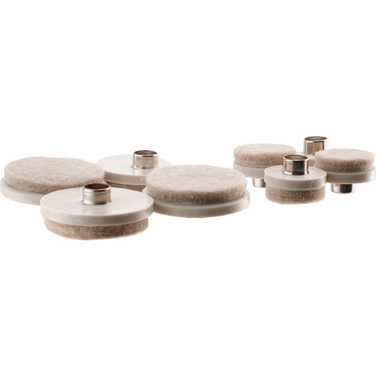 Assorted Size Pack Round Almond Nail on Furniture Glide, (20-Count)