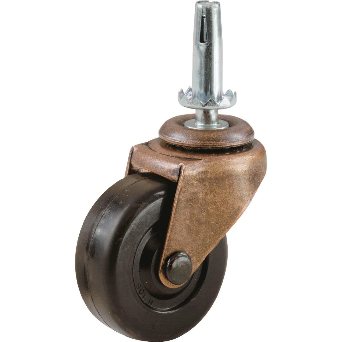2 In. Medium-Duty Soft Rubber Swivel Stem Caster (2-Pack)