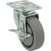 Shepherd 4 In. Thermoplastic Swivel Plate Caster with Brake