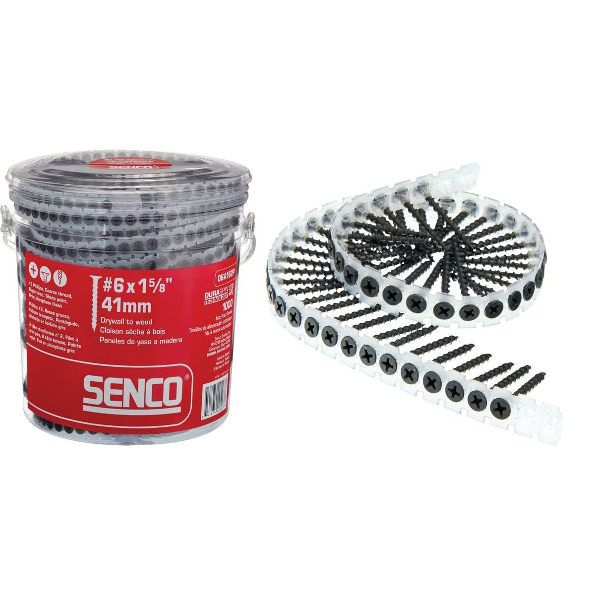 Senco DuraSpin #6 x 1-5/8 In. Phillips Bugle Head Collated Drywall Screw