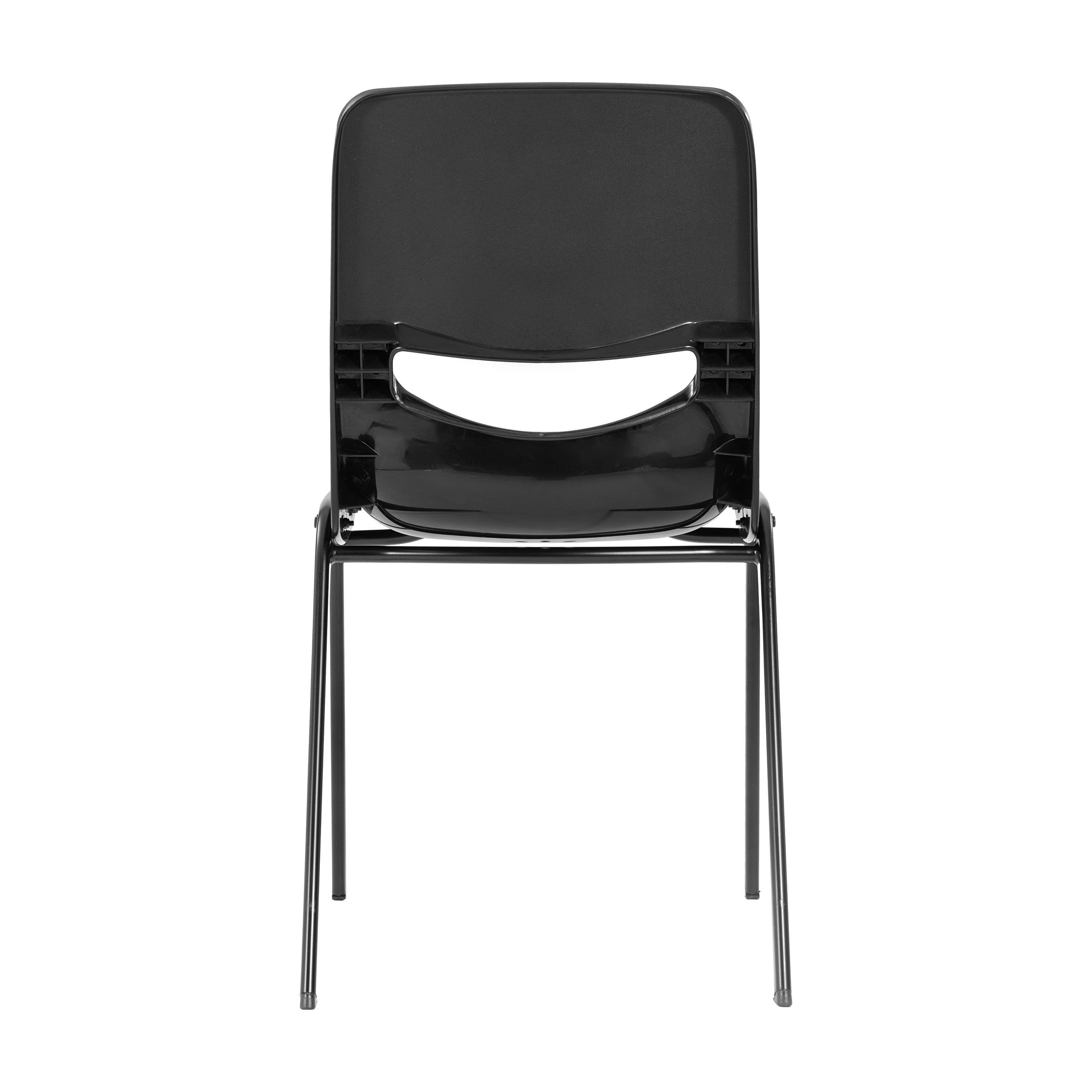 HERCULES Heavy-Duty Flex Comfort Classroom Stack Chair with Powder-Coated Frame and Black Ergonomic Back and Seat
