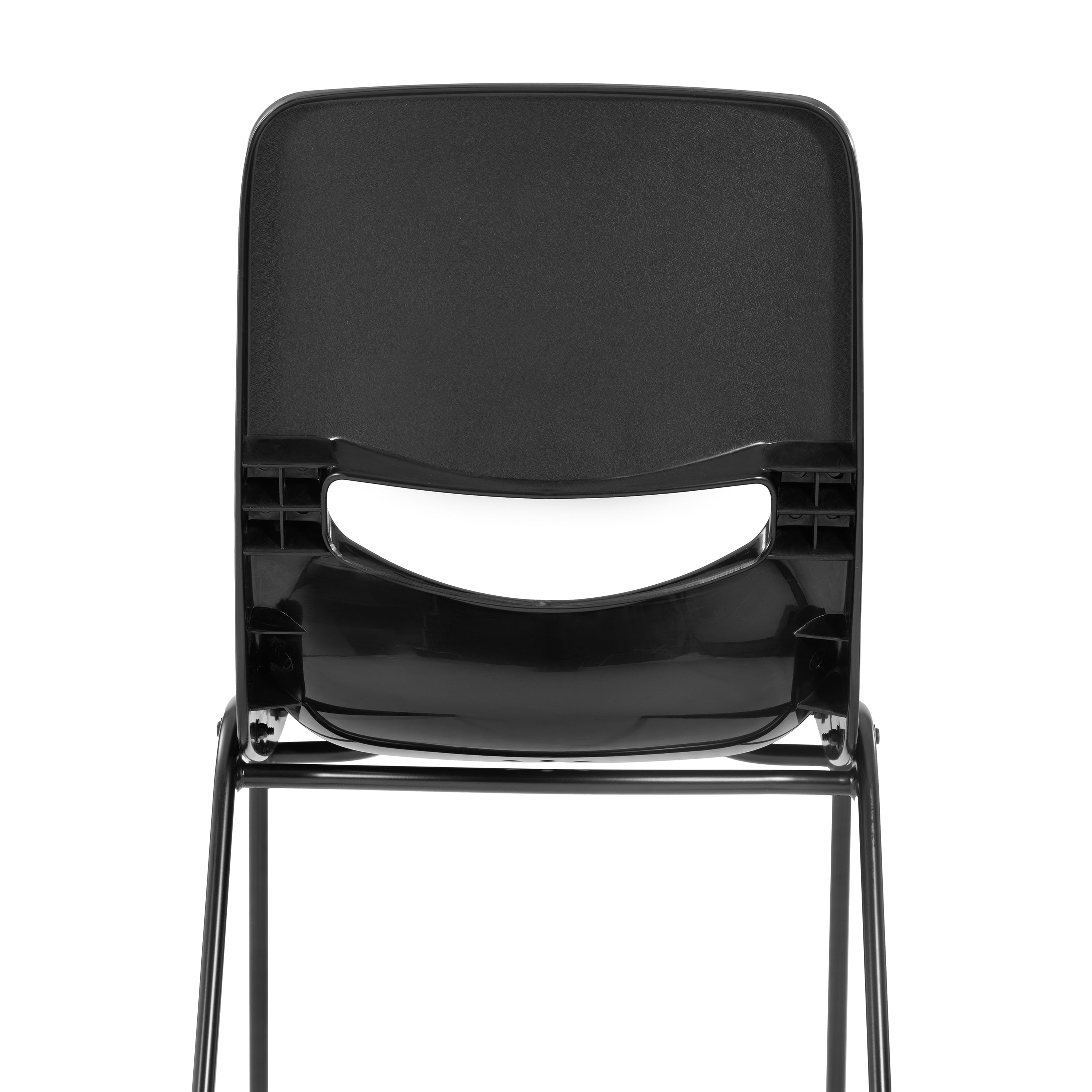 HERCULES Heavy-Duty Flex Comfort Classroom Stack Chair with Powder-Coated Frame and Black Ergonomic Back and Seat
