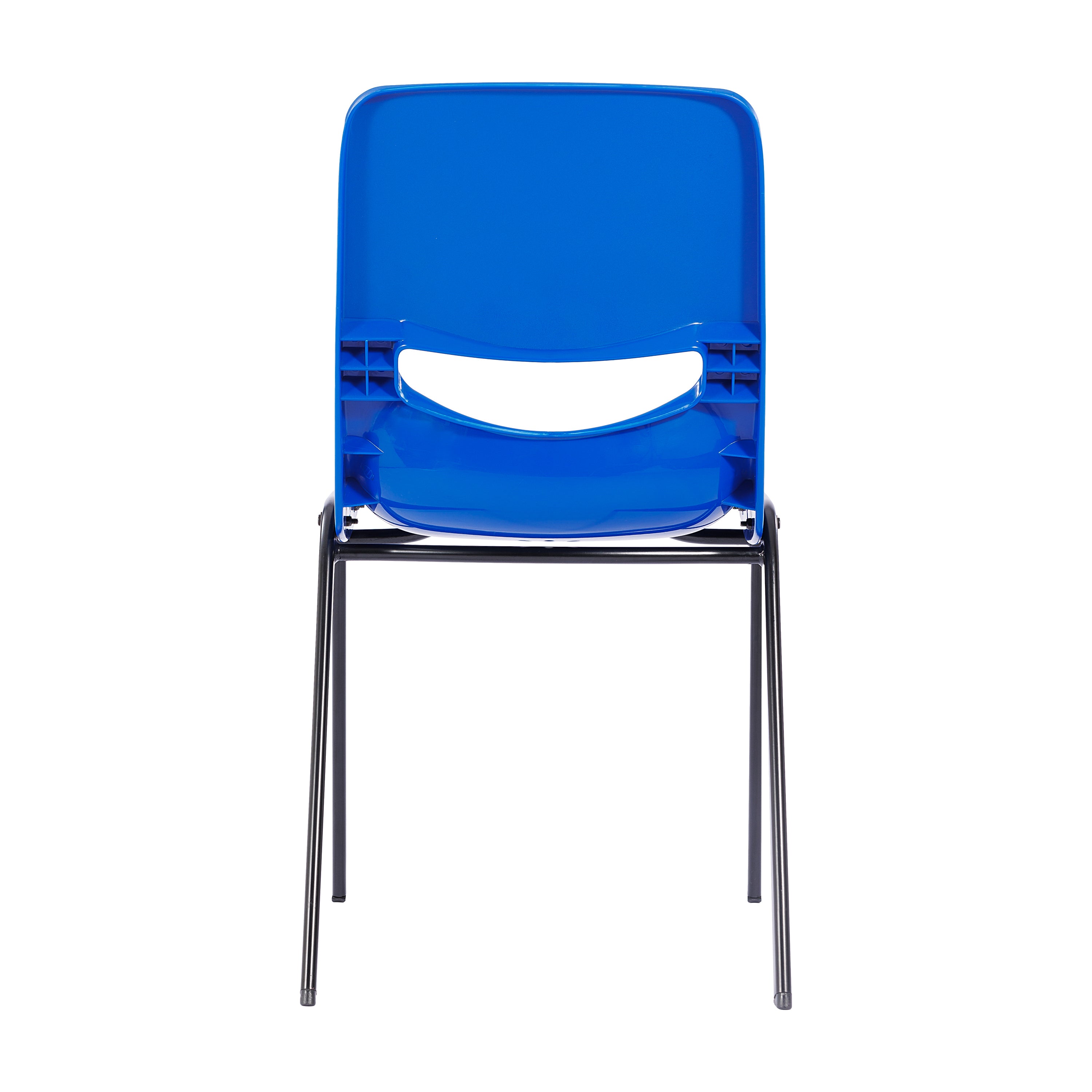 HERCULES Heavy-Duty Flex Comfort Classroom Stack Chair with Powder-Coated Frame and Navy Ergonomic Back and Seat