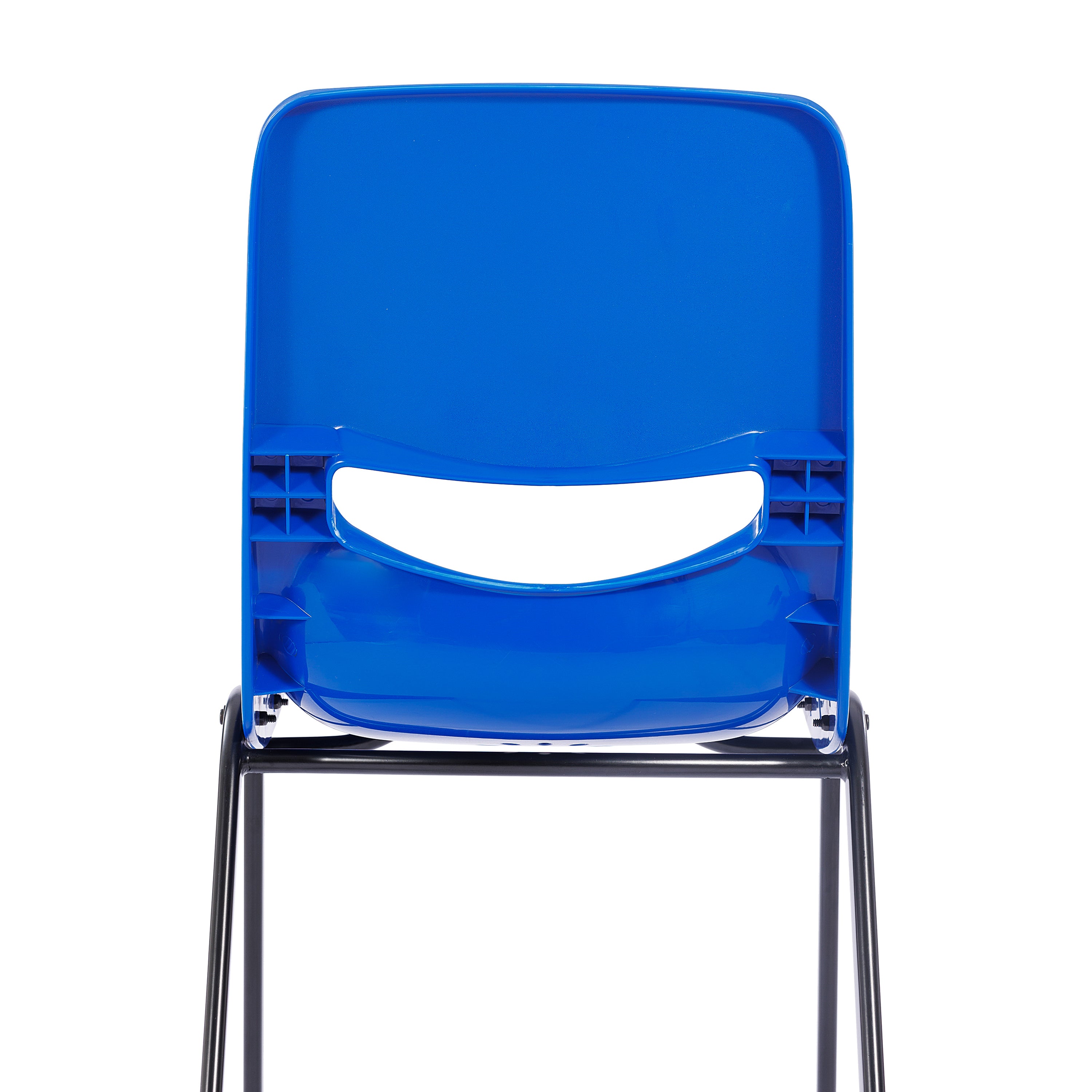 HERCULES Heavy-Duty Flex Comfort Classroom Stack Chair with Powder-Coated Frame and Navy Ergonomic Back and Seat
