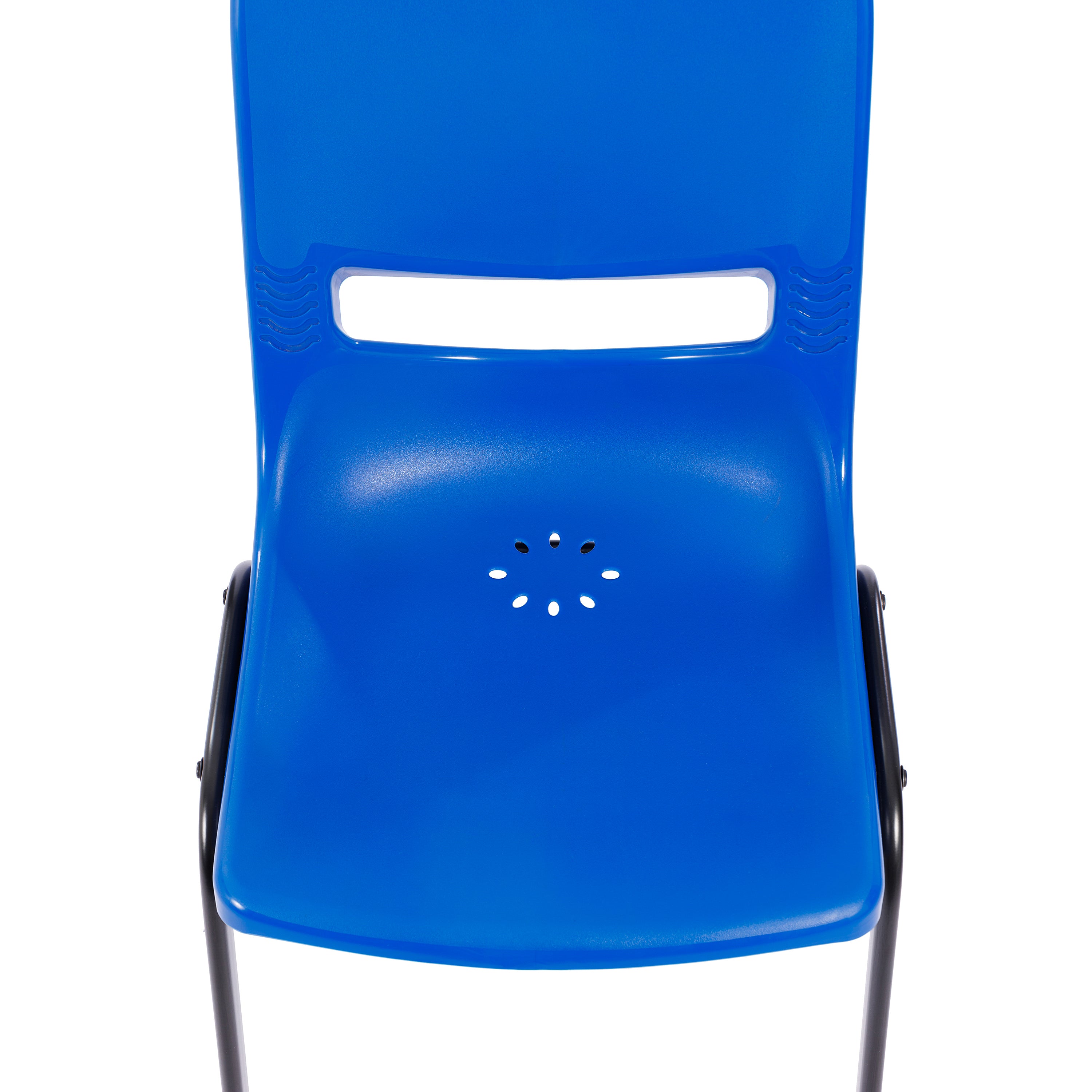 HERCULES Heavy-Duty Flex Comfort Classroom Stack Chair with Powder-Coated Frame and Navy Ergonomic Back and Seat