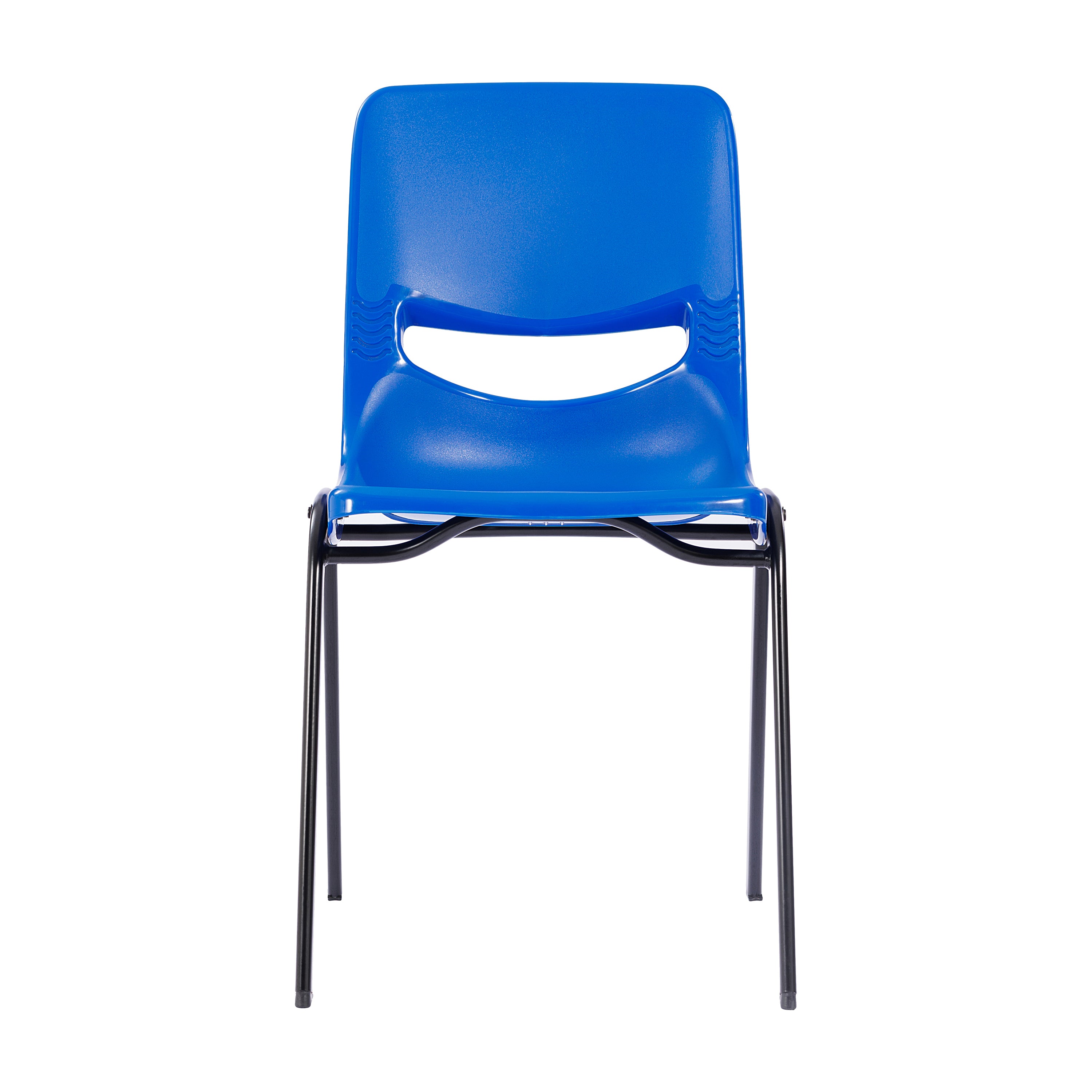 HERCULES Heavy-Duty Flex Comfort Classroom Stack Chair with Powder-Coated Frame and Navy Ergonomic Back and Seat