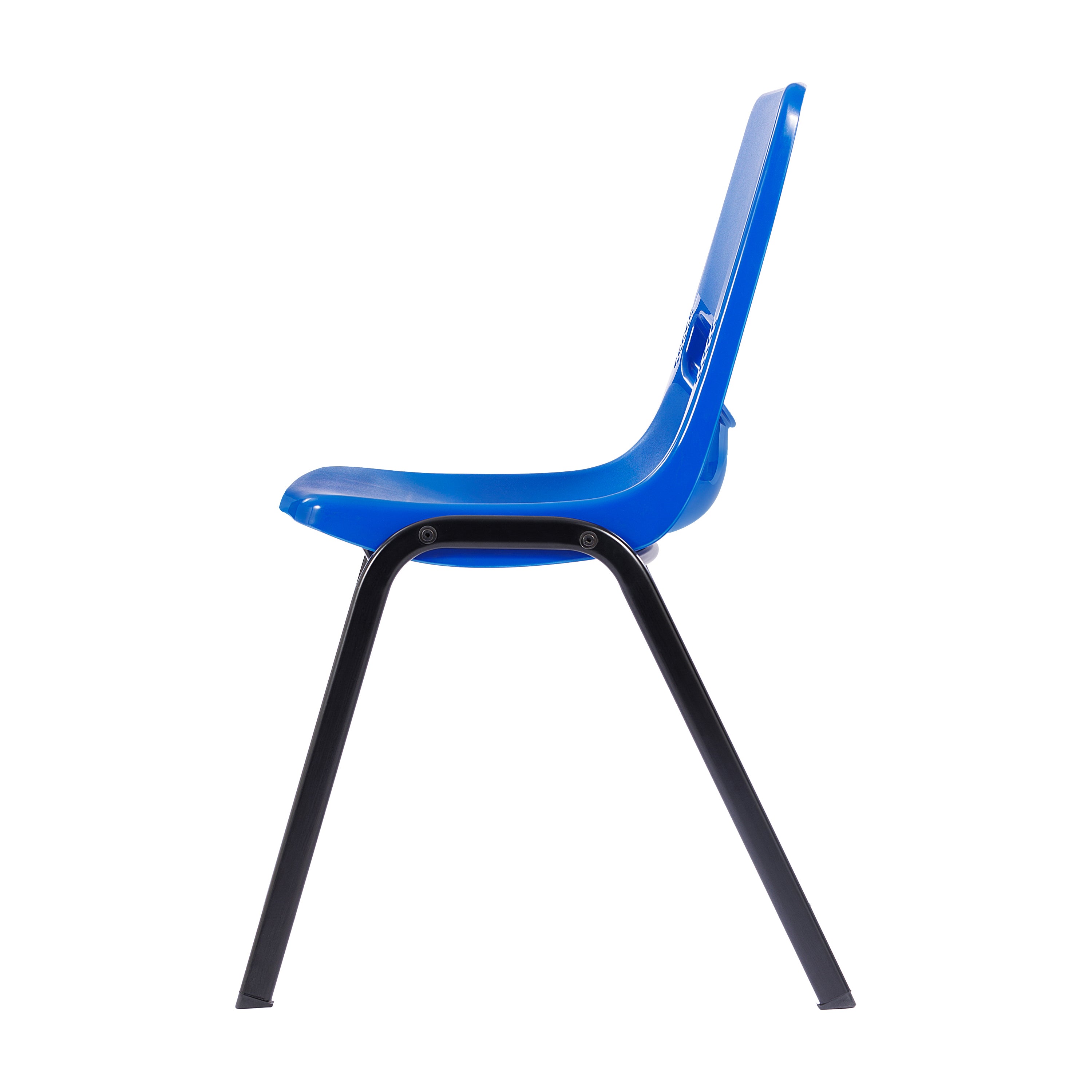 HERCULES Heavy-Duty Flex Comfort Classroom Stack Chair with Powder-Coated Frame and Navy Ergonomic Back and Seat