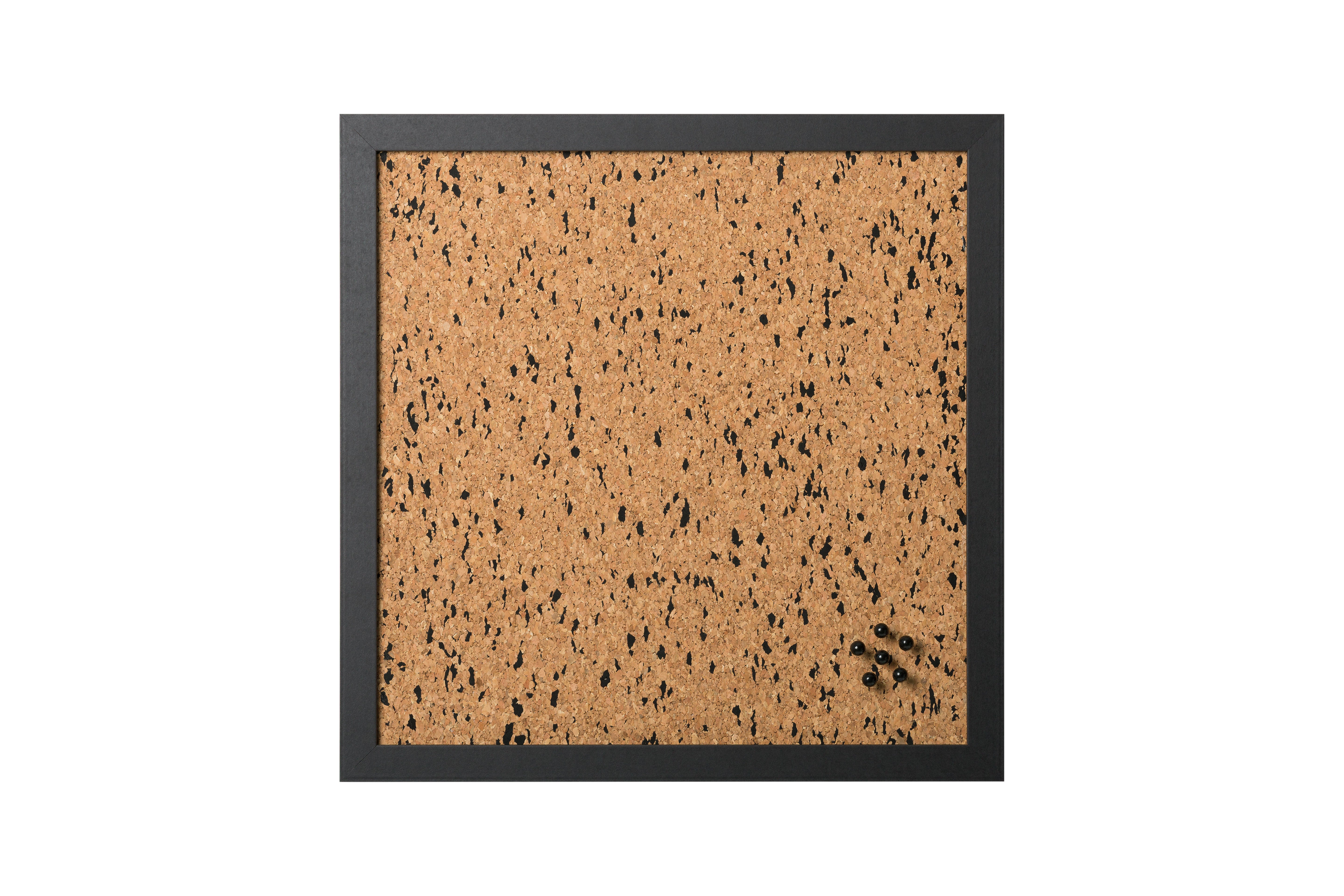 MasterVision Black & Natural Cork Bulletin Board 18x18" Black Frame
