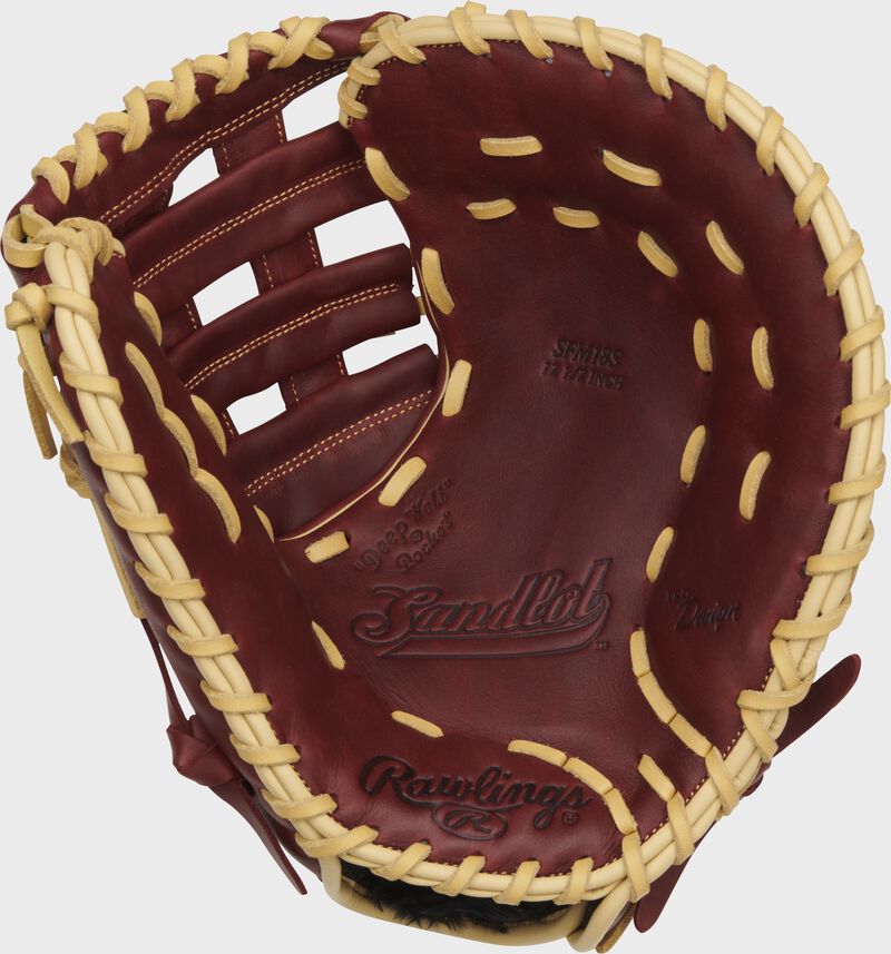 Rawlings Sandlot Series First Base Mitt 12.5-Inch Baseball Glove - Left Hand Thrower - Sherry