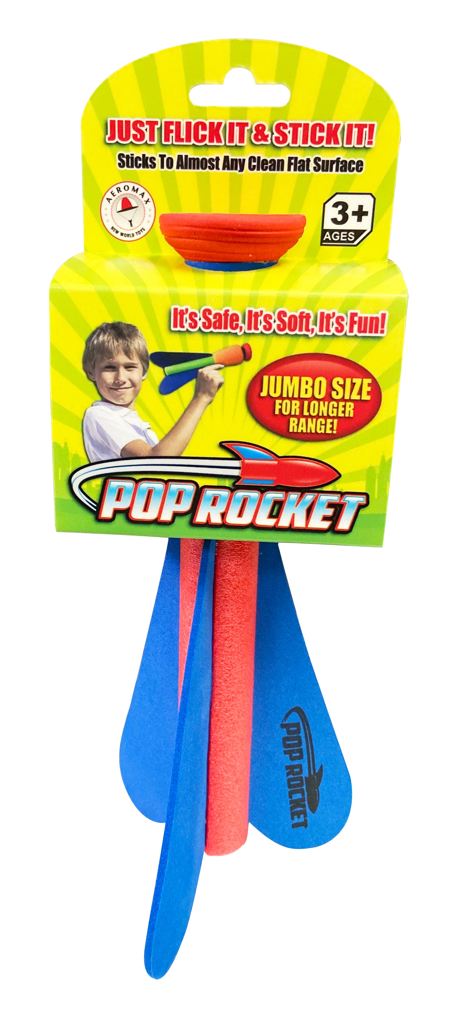 Pop Rocket Super Foam Rocket, Red, Green, Blue, 1pc