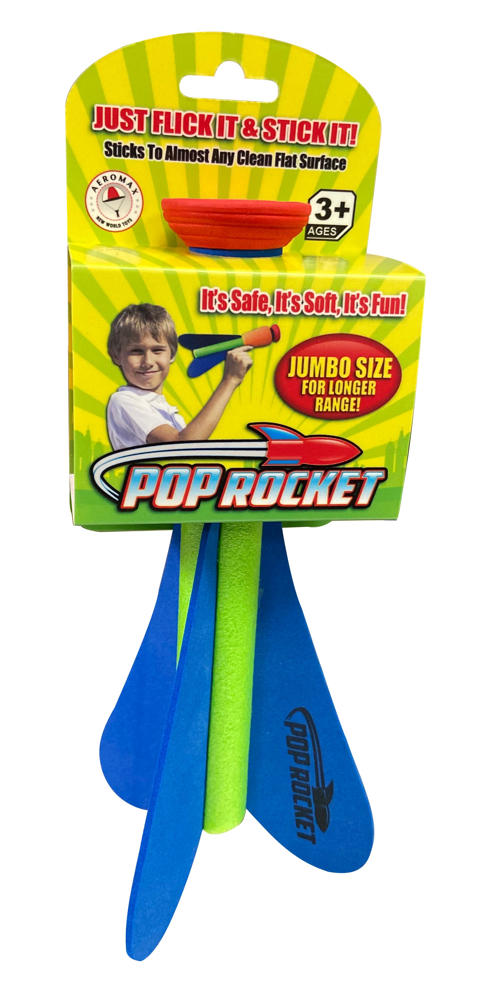 Pop Rocket Super Foam Rocket, Green, Orange, Blue, 1pc