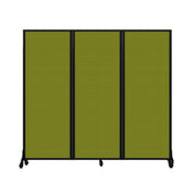 Light Duty Room Divider, 6'1" x 6'5", Black Frame, Apple Green