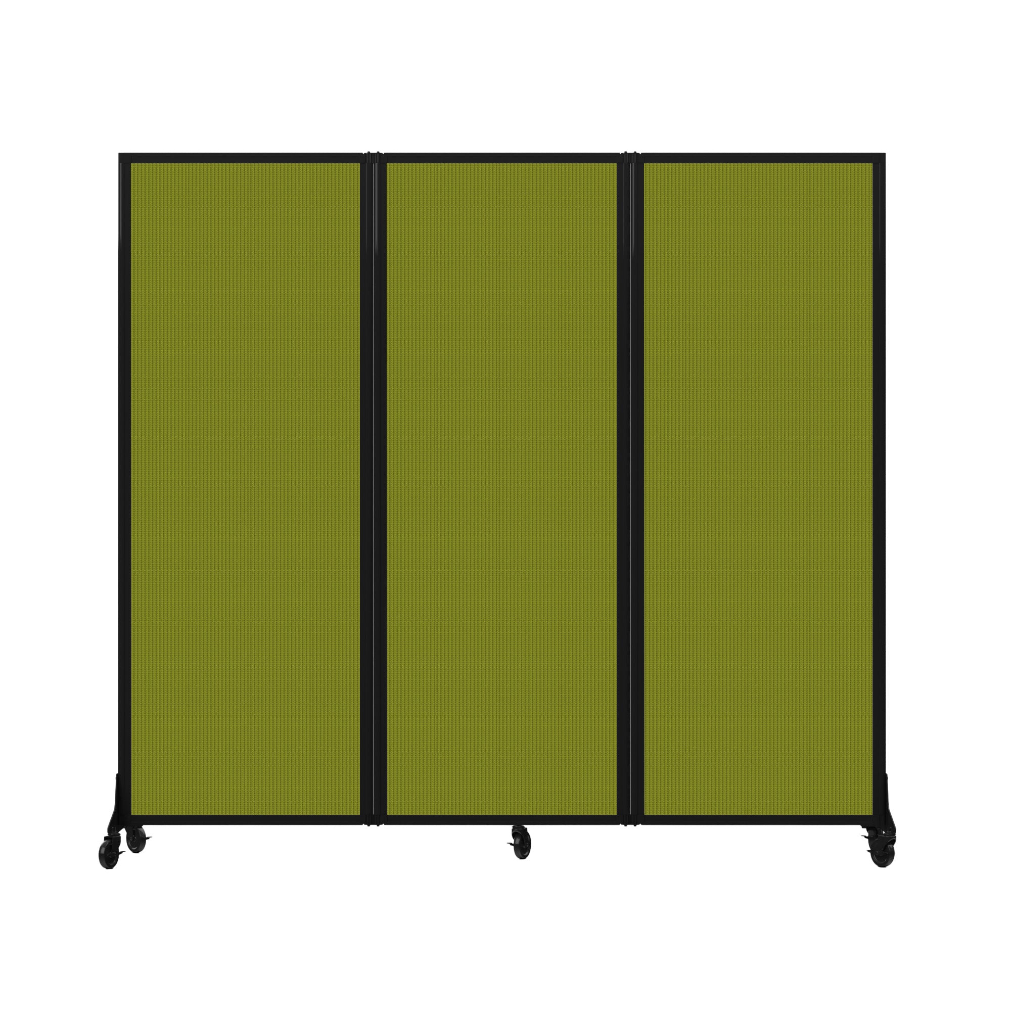 Light Duty Room Divider, 6'1" x 6'5", Black Frame, Apple Green