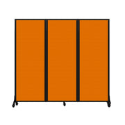Light Duty Room Divider, 6'1" x 6'5", Black Frame, Orange