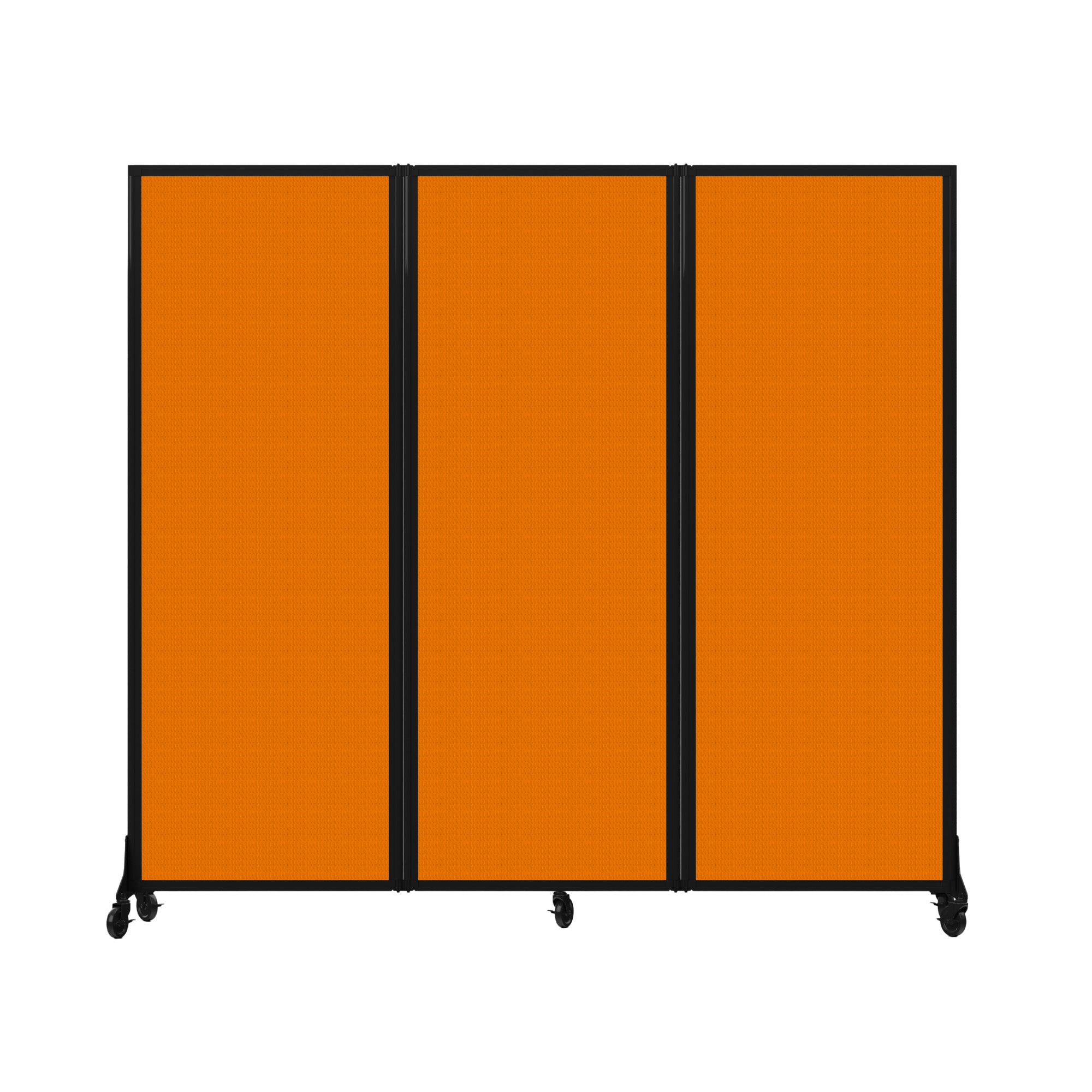 Light Duty Room Divider, 6'1" x 6'5", Black Frame, Orange