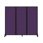 Light Duty Room Divider, 6'1" x 6'5", Black Frame, Purple