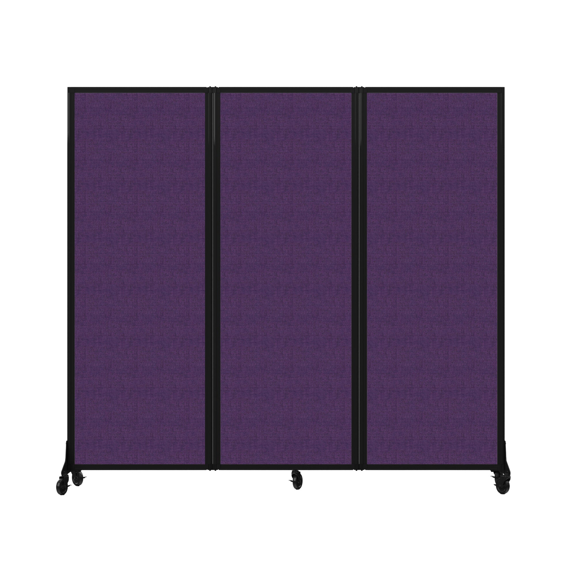 Light Duty Room Divider, 6'1" x 6'5", Black Frame, Purple