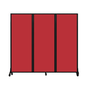 Light Duty Room Divider, 6'1" x 6'5", Black Frame, Primary Red