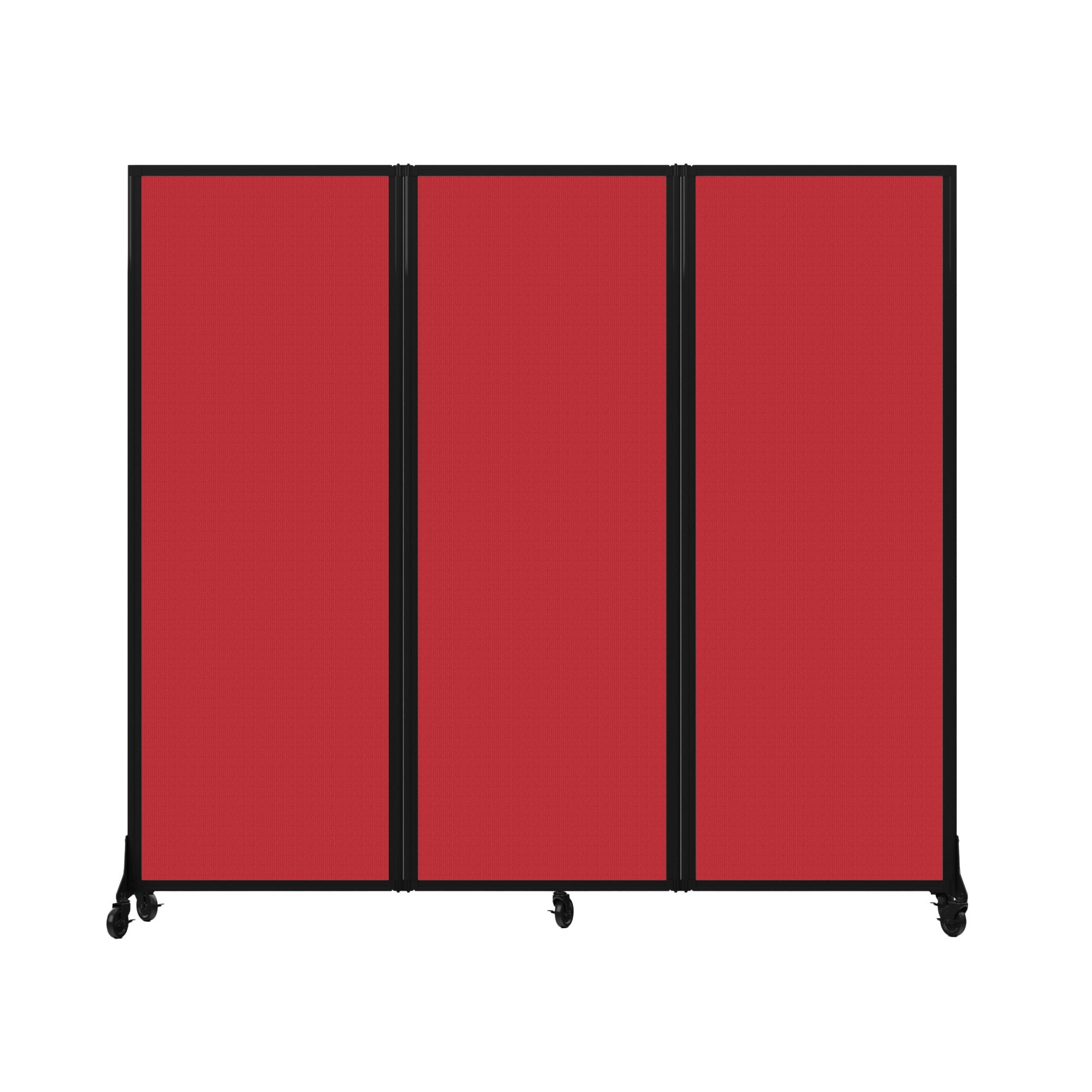 Light Duty Room Divider, 6'1" x 6'5", Black Frame, Primary Red