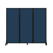 Light Duty Room Divider, 6'1" x 6'5", Black Frame, Navy