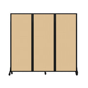 Light Duty Room Divider, 6'1" x 6'5", Black Frame, Desert