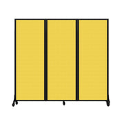 Light Duty Room Divider, 6'1" x 6'5", Black Frame, Primary Yellow