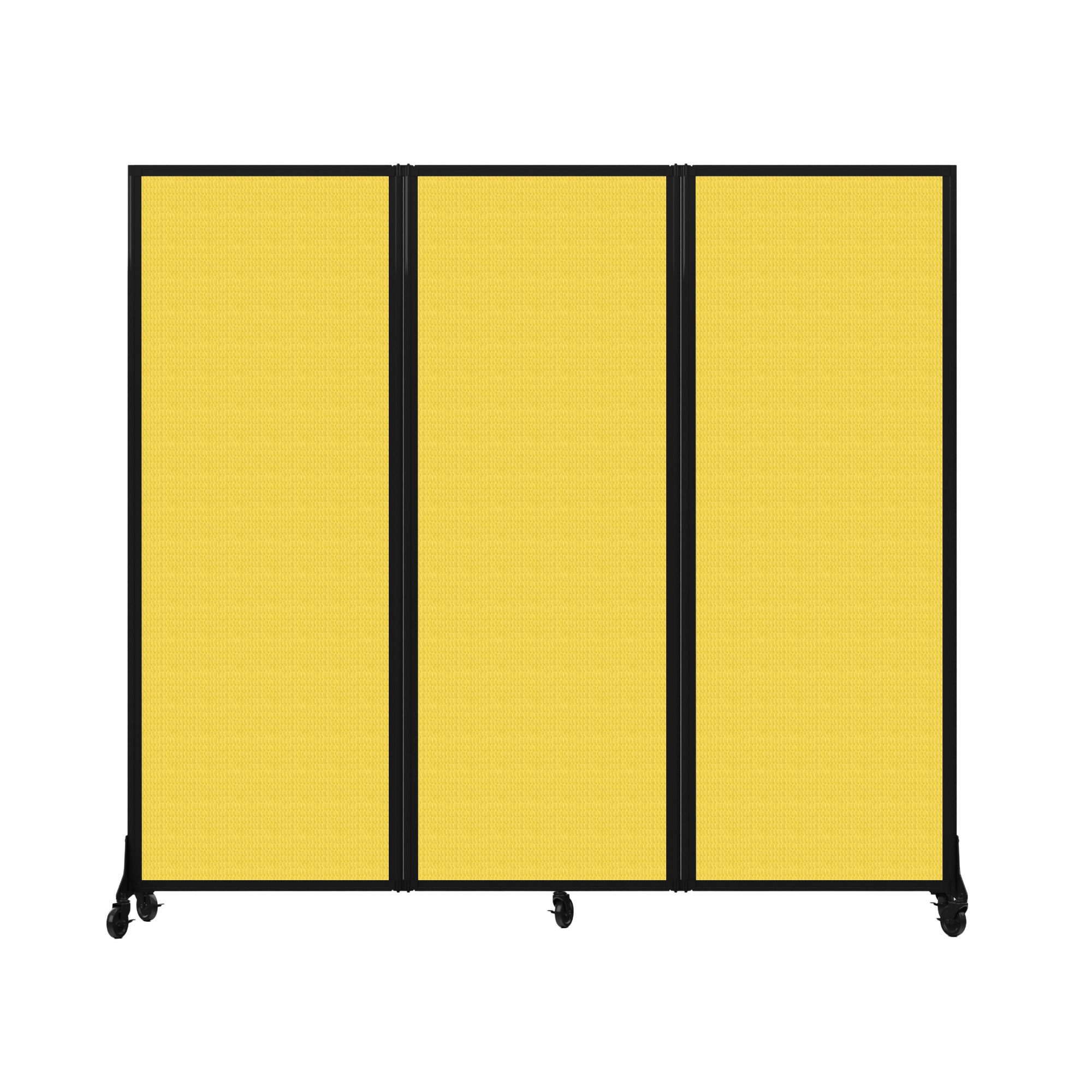 Light Duty Room Divider, 6'1" x 6'5", Black Frame, Primary Yellow
