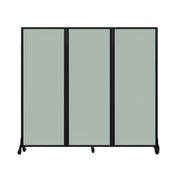 Light Duty Room Divider, 6'1" x 6'5", Black Frame, Sea Green