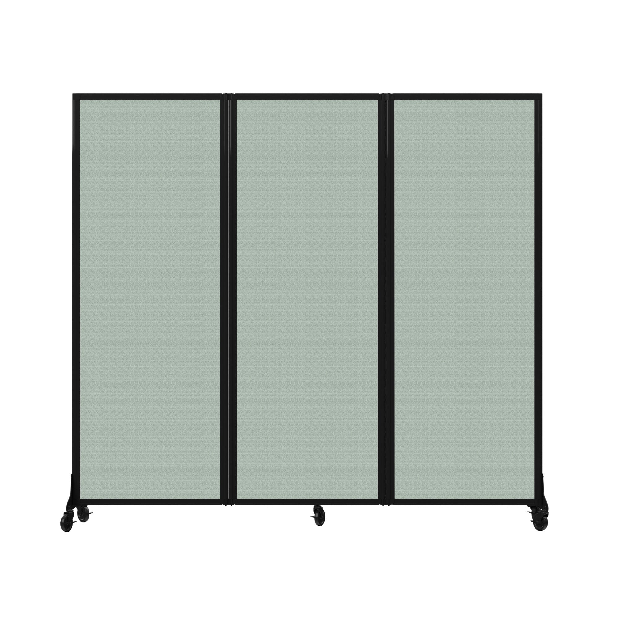 Light Duty Room Divider, 6'1" x 6'5", Black Frame, Sea Green