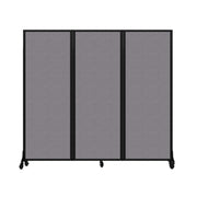 Light Duty Room Divider, 6'1" x 6'5", Black Frame, Select Gray