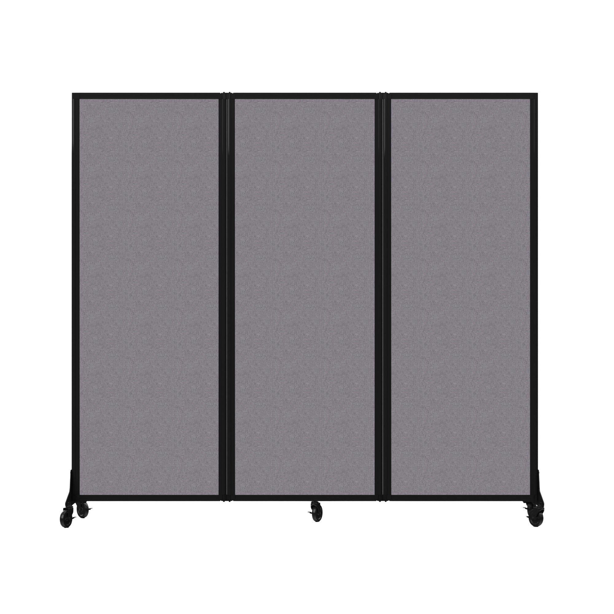 Light Duty Room Divider, 6'1" x 6'5", Black Frame, Select Gray