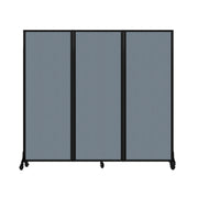 Light Duty Room Divider, 6'1" x 6'5", Black Frame, Summer Blue