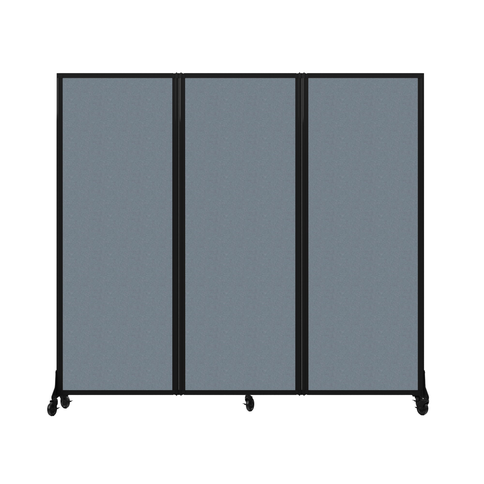 Light Duty Room Divider, 6'1" x 6'5", Black Frame, Summer Blue