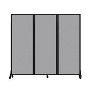 Light Duty Room Divider, 6'1" x 6'5", Black Frame, Gray Smoke