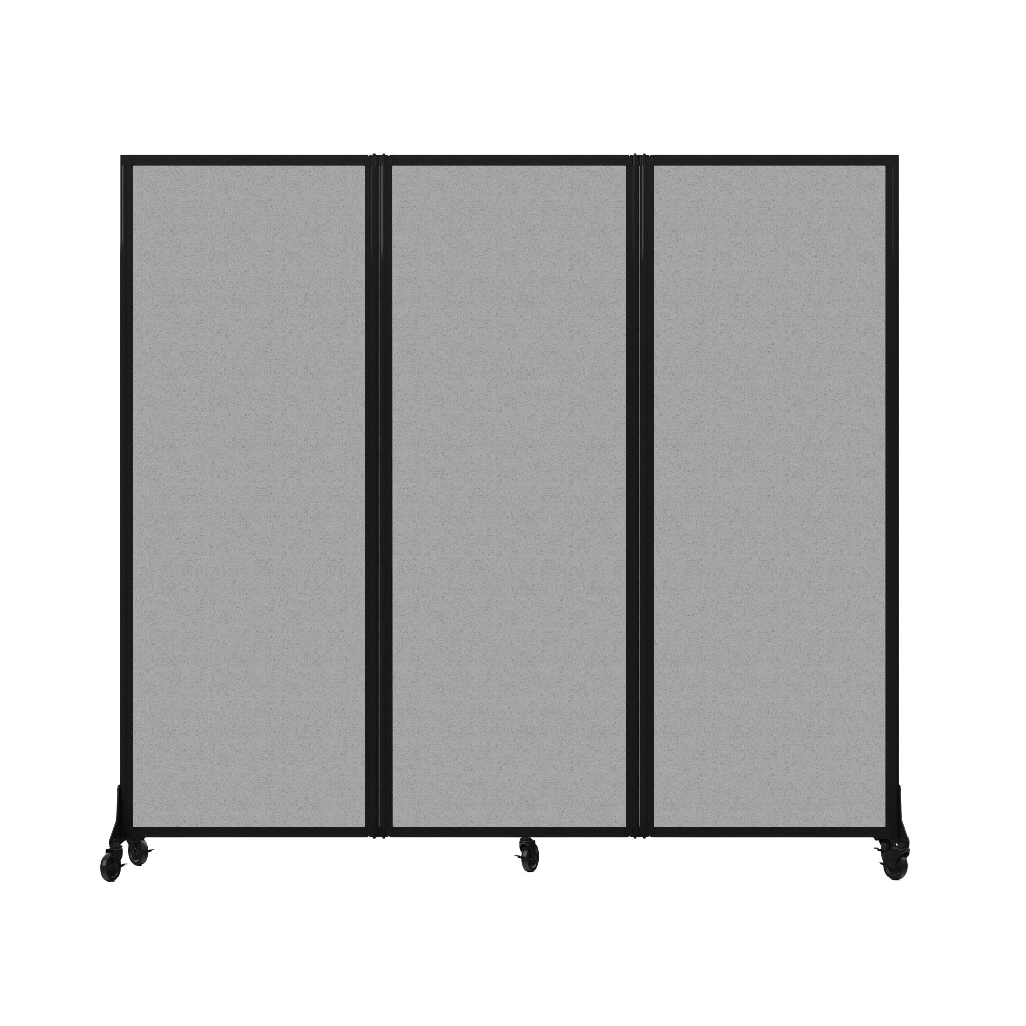 Light Duty Room Divider, 6'1" x 6'5", Black Frame, Gray Smoke
