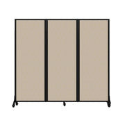 Light Duty Room Divider, 6'1" x 6'5", Black Frame, Sand