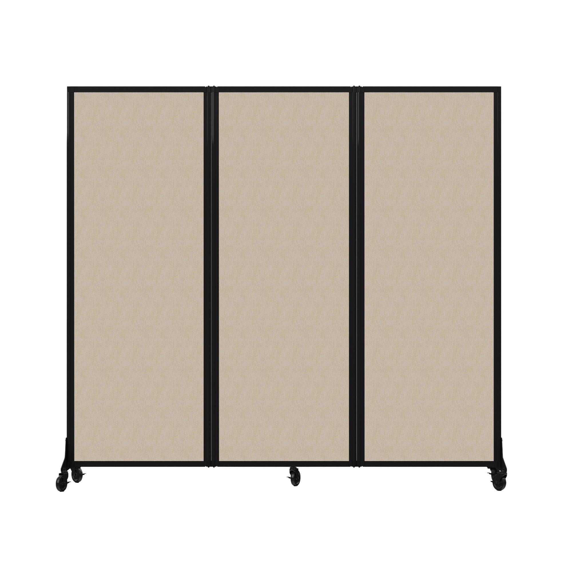 Light Duty Room Divider, 6'1" x 6'5", Black Frame, Sand