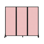 Light Duty Room Divider, 6'1" x 6'5", Black Frame, Raspberry Mist Vinyl