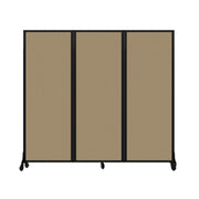 Light Duty Room Divider, 6'1" x 6'5", Black Frame, Sandalwood Vinyl