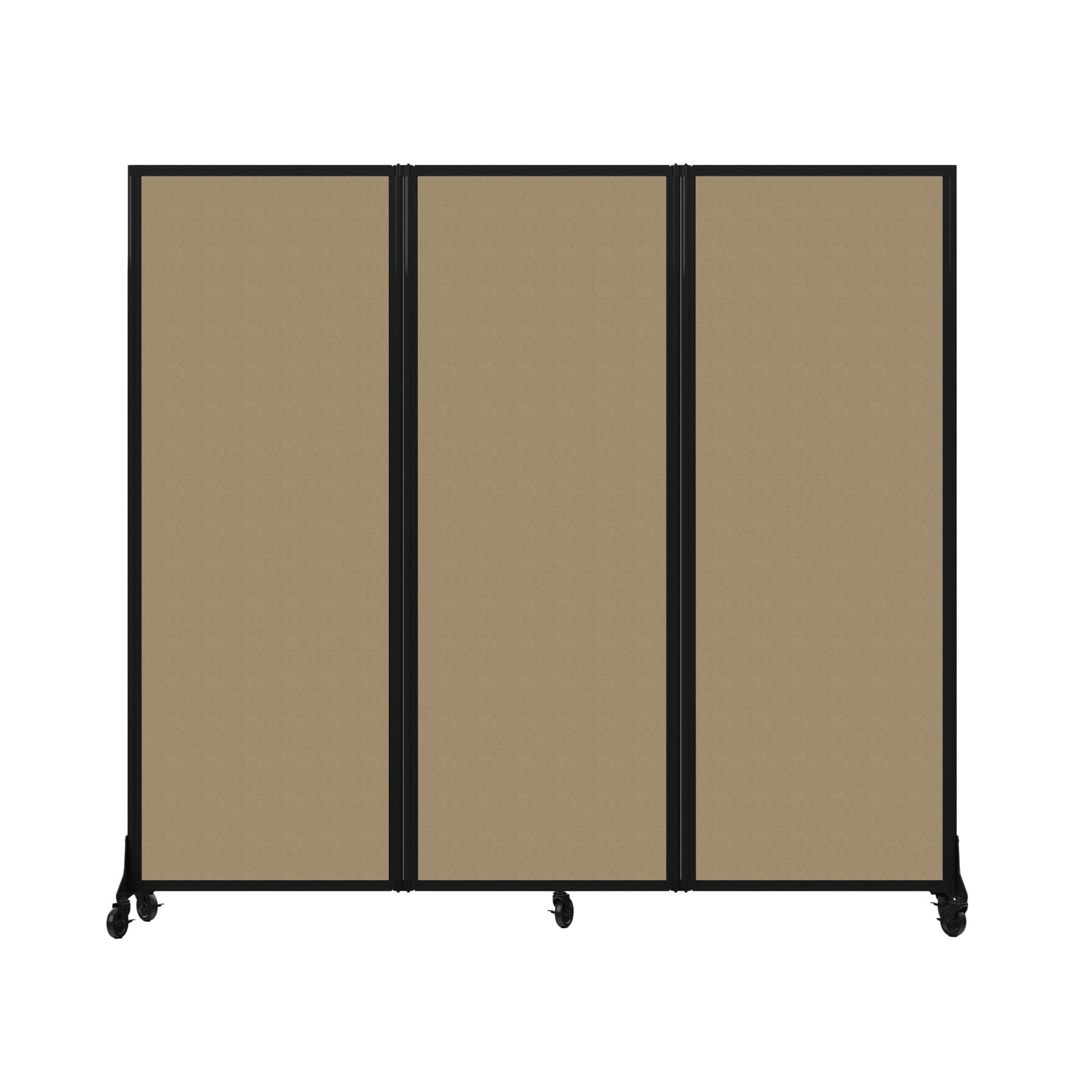 Light Duty Room Divider, 6'1" x 6'5", Black Frame, Sandalwood Vinyl